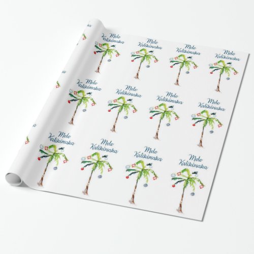 Mele Kalikimaka Palm Tree Christmas Holiday Wrapping Paper
