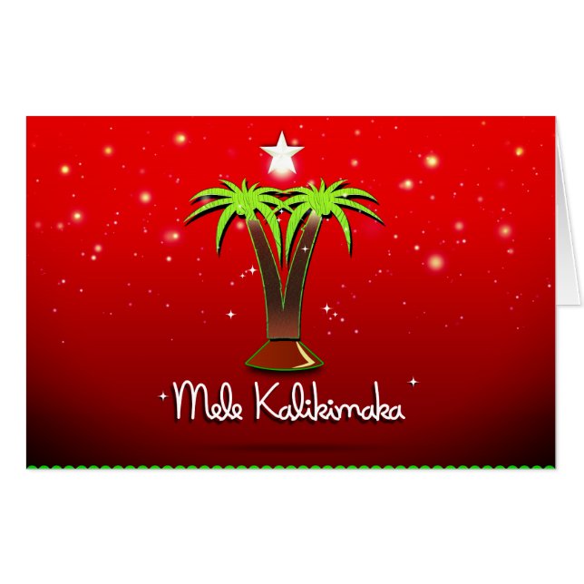 Mele Kalikimaka Palm Tree for Xmas Card (Front Horizontal)