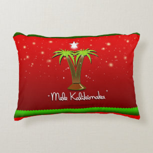 Mele Kalikimaka Palm Tree for Xmas Decorative Pillow