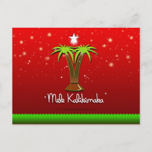 Mele Kalikimaka Palm Tree for Xmas Holiday Postcard