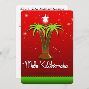 Mele Kalikimaka Palm Tree for Xmas Invitation