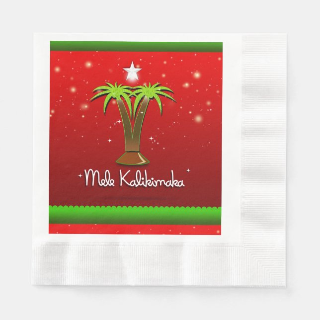 Mele Kalikimaka Palm Tree for Xmas Paper Napkins (Front)