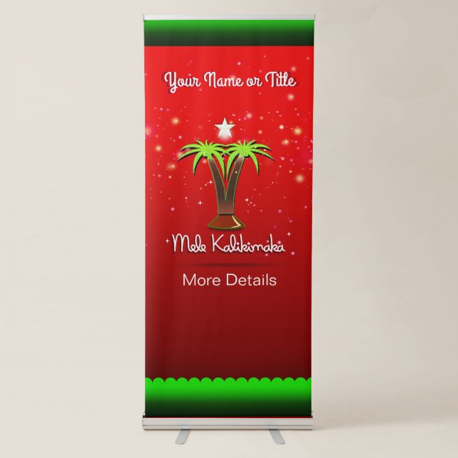 Mele Kalikimaka Palm Tree for Xmas Retractable Banner (Front)