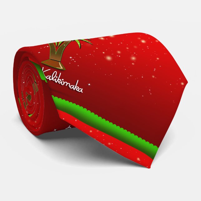 Mele Kalikimaka Palm Tree for Xmas Tie (Rolled)