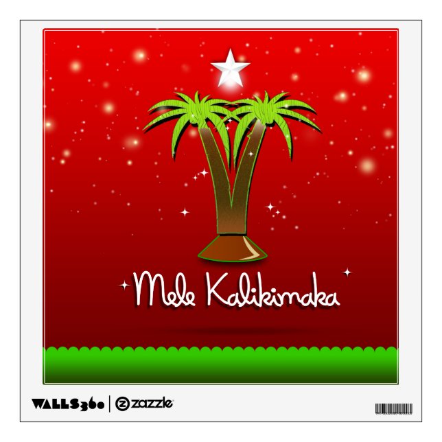 Mele Kalikimaka Palm Tree for Xmas Wall Decal (Front)