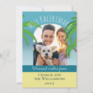 Mele Kalikimaka Palm tree Photo Holiday Card