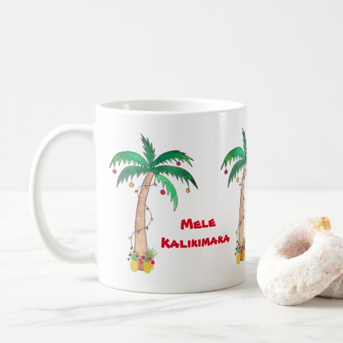 Mele Kalikimaka Palm Tree Pineapple Christmas Coffee Mug