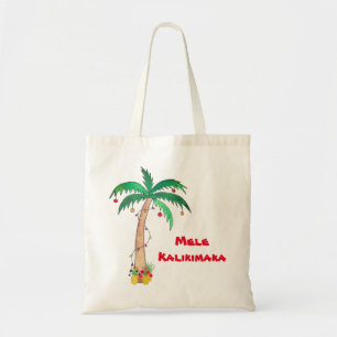 Mele Kalikimaka Palm Tree Pineapple Christmas Tote Bag
