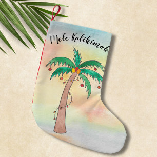 Mele Kalikimaka Palm Tree Small Christmas Stocking