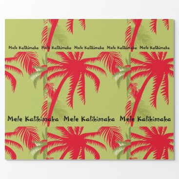 Mele Kalikimaka Palm Tree Wrapping Paper