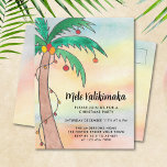 Mele Kalikimaka Party  Invitation Postcard<br><div class="desc">Invite family and friends to your Mele Kalikimaka Party with these fun festive invitation postcards.
They feature a hand-painted palm tree decorated with lights and baubles on a watercolor background.
Easily customizable.
Original Watercolor © Michele Davies.</div>