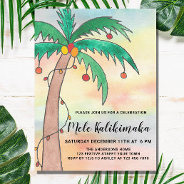 Mele Kalikimaka Party Invitation Postcard