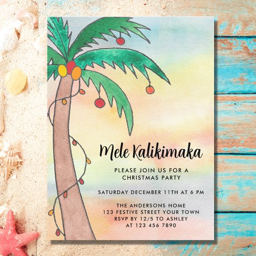 Mele Kalikimaka Party  Invitation Postcard