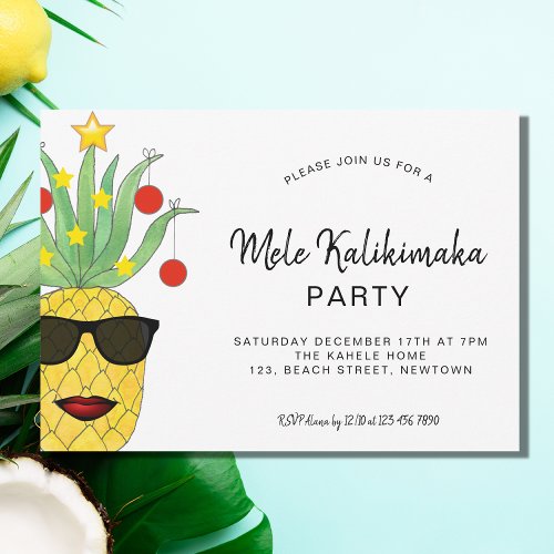 Mele Kalikimaka Party Pineapple Invitation