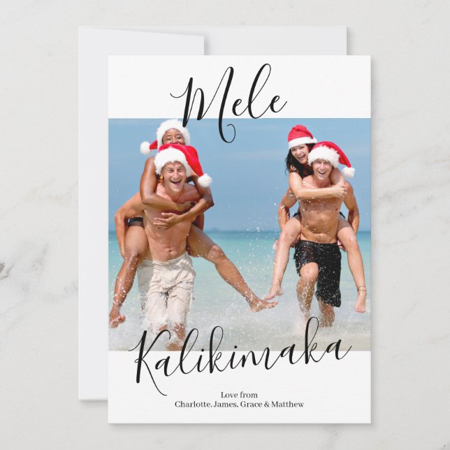 Mele Kalikimaka Personalized Christmas Holiday Card (Front)