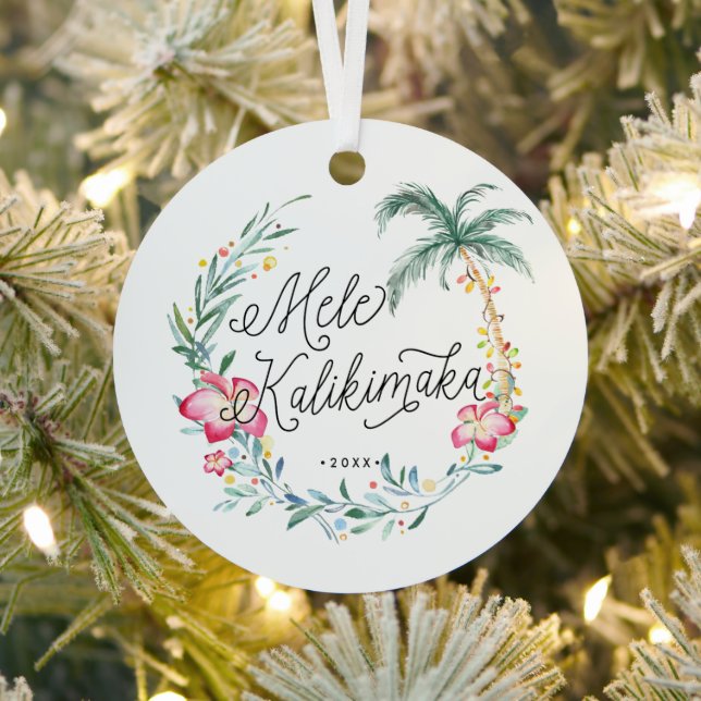 Mele Kalikimaka Personalized Christmas Ornament (Insitu)