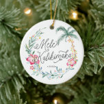 Mele Kalikimaka Personalized Christmas Ornament<br><div class="desc">Create personalized Christmas ornaments for your tree this year and enjoy them for years to come as you watch your family grow. We have a variety of ornaments to celebrate any milestone holiday, from Baby's first Christmas to your first holiday season as husband and wife. Our ornaments come in a...</div>