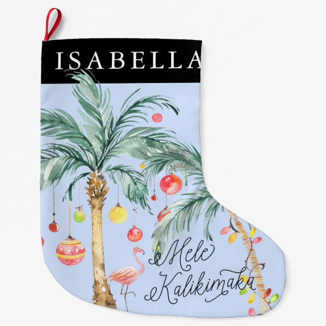 Mele Kalikimaka Personalized Christmas Stocking (Front)