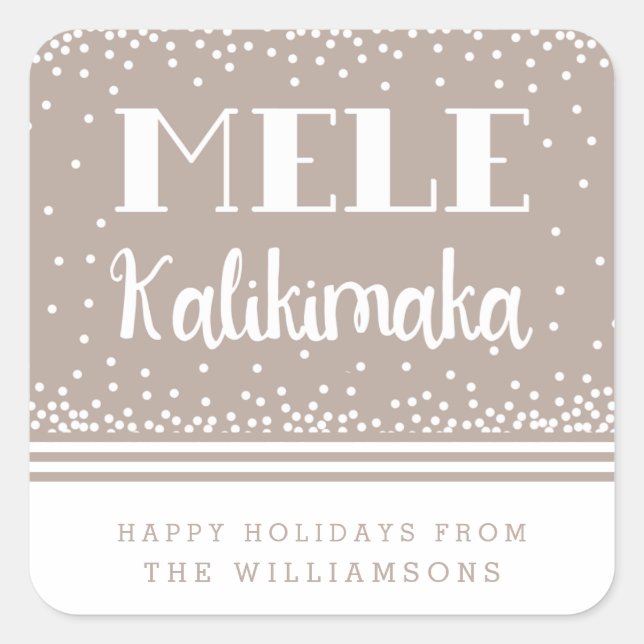 Mele Kalikimaka Personalized Holiday Stickers (Front)