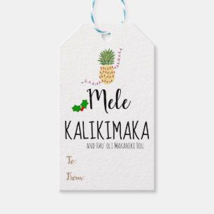 Mele Kalikimaka Pineapple Christmas Gift Tag
