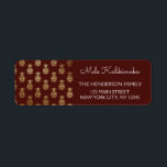 Mele Kalikimaka Pineapple Christmas Holiday Label<br><div class="desc">Mele Kalikimaka Faux Foil Gold and Burgundy Pineapple Christmas Burgundy Return Address Label. This Hawaiian Christmas Return Address Label is perfect for a tropical Family Christmas Card.</div>