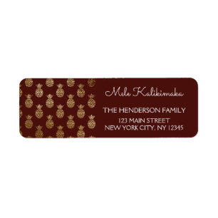 Mele Kalikimaka Pineapple Christmas Holiday Label