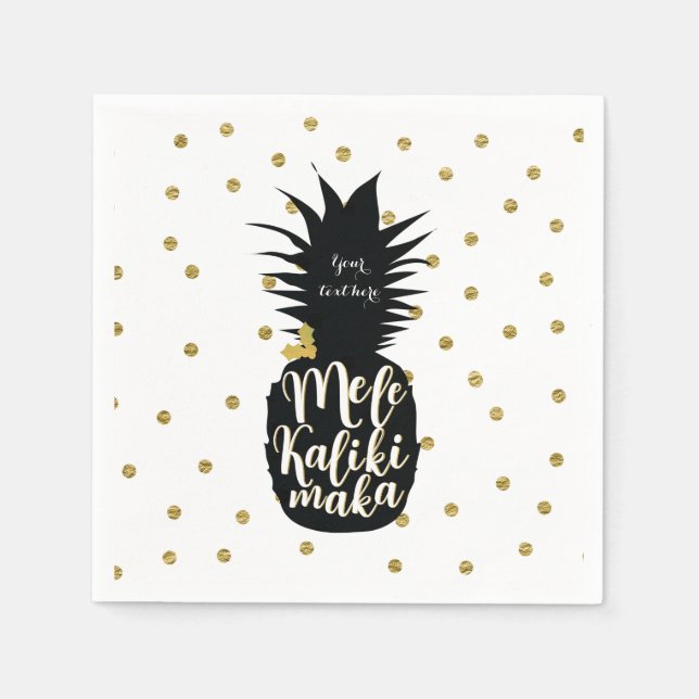 Mele Kalikimaka Pineapple Christmas Holiday Party Paper Napkins (Front)