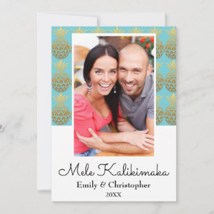 Mele Kalikimaka Pineapple Christmas Photo Card