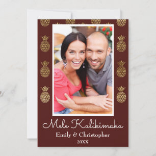 Mele Kalikimaka Pineapple Christmas Photo Card