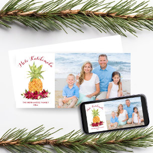 Mele Kalikimaka Pineapple Christmas Photo Holiday Card