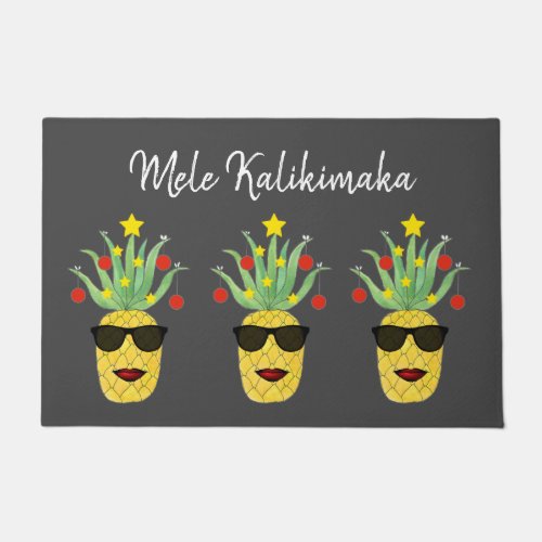 Mele Kalikimaka Pineapple  Doormat