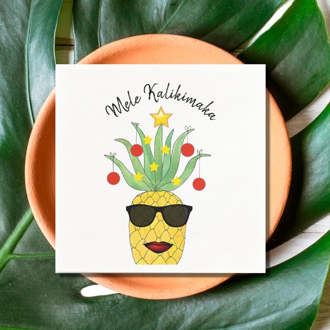 Mele Kalikimaka Pineapple Napkins (Creator Uploaded)