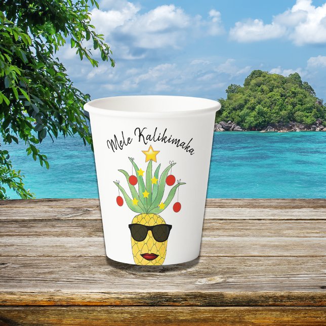 Mele Kalikimaka Pineapple Paper Cups (Creator Uploaded)