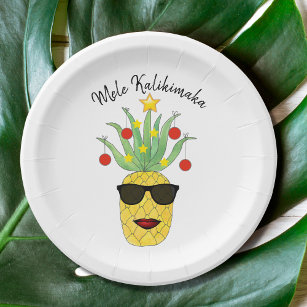 Mele Kalikimaka Pineapple Paper Plates
