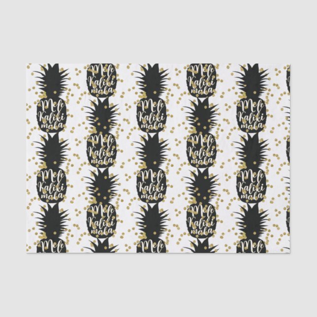 Mele Kalikimaka Pineapples Hawaiian Christmas Tissue Paper (Front)