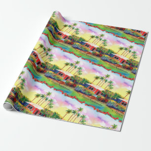 Mele Kalikimaka Plantation Cottage Wrapping Paper