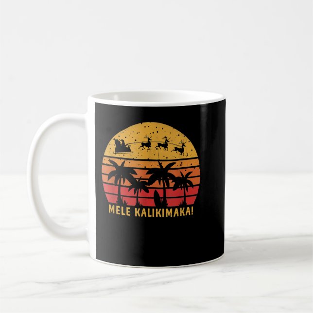 Mele Kalikimaka Retro Hawaiian Christmas Family Va Coffee Mug (Left)