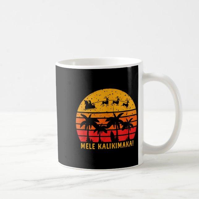 Mele Kalikimaka Retro Hawaiian Christmas Family Va Coffee Mug (Right)