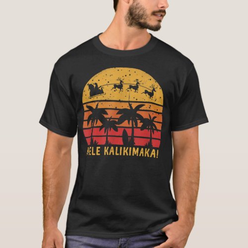 Mele Kalikimaka Retro Hawaiian Christmas Family Va T_Shirt