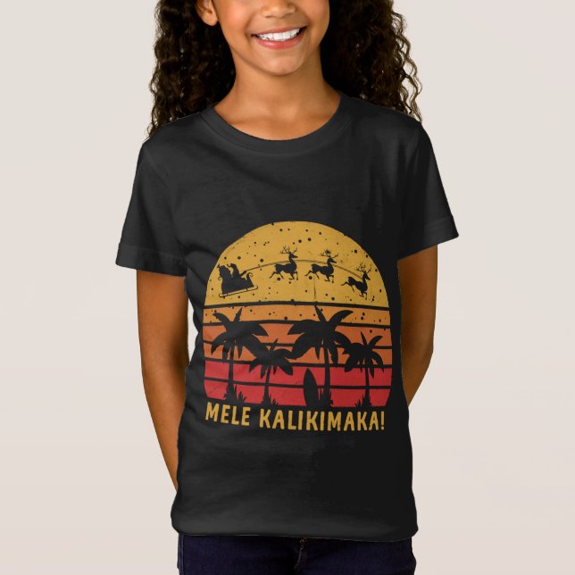 Mele Kalikimaka Retro Hawaiian Christmas Family Va T-Shirt (Front)