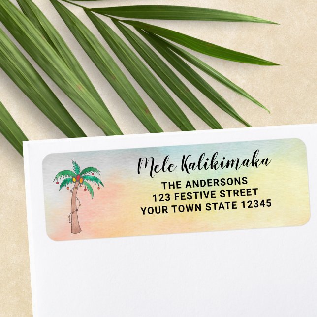 Mele Kalikimaka Return Address  Label (Creator Uploaded)