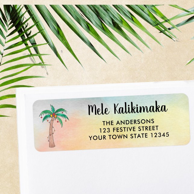 Mele Kalikimaka Return Address  Label (Creator Uploaded)