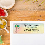 Mele Kalikimaka Return Address  Label<br><div class="desc">These Mele Kalikimaka Return Address labels are decorated with a hand painted palm tree decorated with lights and baubles on a watercolor background.
Easily customizeable with your details.</div>