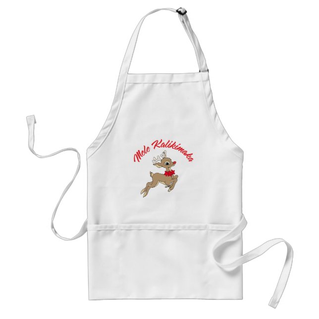 Mele Kalikimaka Rudolph Adult Apron (Front)