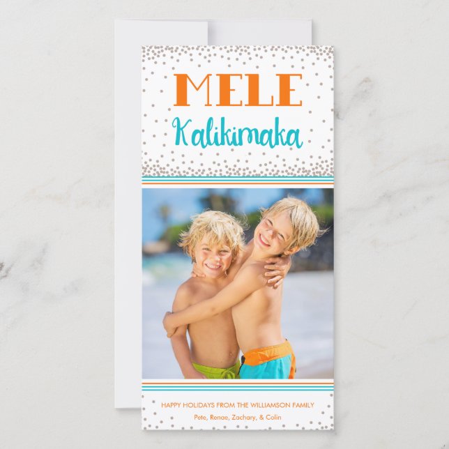 Mele Kalikimaka Sand Snow Christmas Photo Holiday Card (Front)