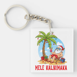 Mele Kalikimaka Santa Christmas Keychain