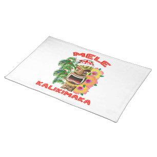Mele Kalikimaka Santa Claus Tiki Cloth Placemat
