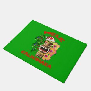 Mele Kalikimaka Santa Claus Tiki Doormat