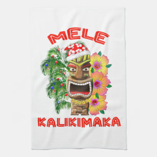 Mele Kalikimaka Santa Claus Tiki Towel