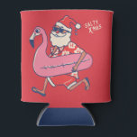 Mele Kalikimaka Santa Flamingo Christmas Getaway Can Cooler<br><div class="desc">Are you planning a trip to travel to Hawaii this Christmas? Don't forget to wish the natives a merry Christmas in style with this funny & unique tropical tee for the Christmas season. Featuring the phrase Mele Kalikimaka, which means Merry Christmas. The perfect gift for anyone who is vacationing in...</div>